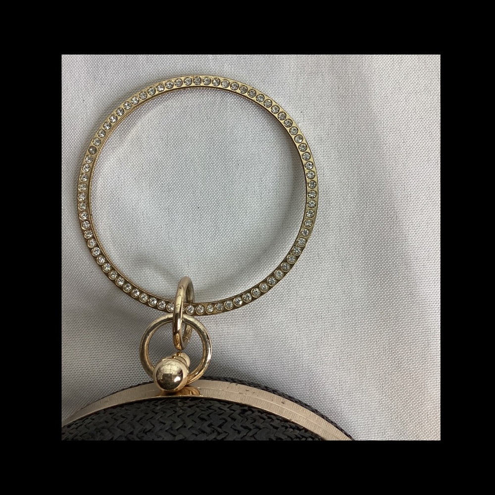 Elegant Black Clutch with Gold Ring Handle.29 - Picture 2 of 5